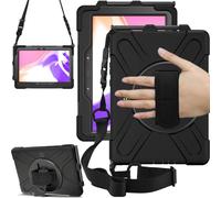 TECHGEAR X-Case para Samsung Galaxy Tab Active Pro 10,1 (SM-T540 / SM-T545) Funda Protectora rígida a Prueba de Golpes con Soporte Giratorio 360, Correa y Bandolera, Color Negro