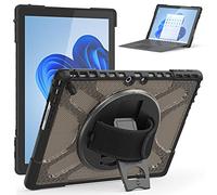 TECHGEAR X-Case se adapta a Microsoft Surface Pro 9 de 13 pulgadas [compatible con teclado distintivo] Funda resistente a prueba de golpes con correa de mano giratoria de 360 grados y soporte,