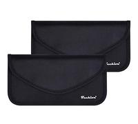 Techion - Bolsa de bloqueo de señal, paquete de 2 bolsas RFID Faraday bolsa de protección para teléfono celular y llave de coche, protección de privacidad, antipiratería, color negro