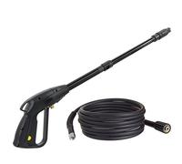 TECHKAR Pistola Limpiadora Alta Presión + Manguera Nylon - Compatible Karcher K2-K7 - Rosca M22x1,5 mm - 160 bar - Accesorio Karcher - Lanza Vario - Manguera 10m