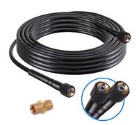 TECHKAR Recambio Alargador Manguera Lavadora Alta Presión - Piezas Hidrolimpiadora Karcher -200bar compatible con Kärcher con rosca M22x1.5 + Conector Manguera y Boquilla - 5m