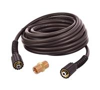 TECHKAR Recambio Alargador Manguera Lavadora Alta Presión - Piezas Hidrolimpiadora Karcher -200bar compatible con Kärcher con rosca M22x1.5 + Conector Manguera y Boquilla - 10m