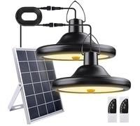 TechKen Lámparas colgantes solares con mando a distancia para exteriores e interiores, 5 m, lámpara solar colgante de 56 LED, 1000 lm, 4 modos, 6 niveles de brillo regulable, lámpara solar