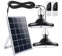 TechKen Lámparas colgantes solares con mando a distancia para exteriores e interiores, 5 m, lámpara solar colgante de 56 LED, 1000 lm, 4 modos, 6 niveles de brillo regulable, lámpara solar