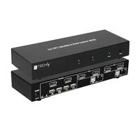Techly 101928 - Interruptor KVM de 2 puertos DisplayPort1.2 para monitor doble negro