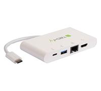 Techly 102086 - Adaptador USB 3.1 Tipo C a USB 3.0 con Conexiones HDMI, RJ45, USB-C