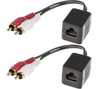 Techly 103830 - Extensor RJ45 Cat.5 2 RCA Negro
