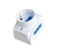 Techly 104738 - Toma de Pared (2 enchufes Italianos, 2P+T, 1 Schuko 16A, Color Blanco