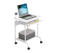 TECHLY 105926 Escritorio móvil Compacto para Ordenador Estante Teclado Deslizante Blanco