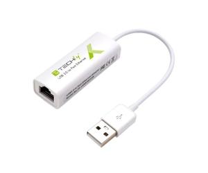 TECHLY 107630 Convertidor USB2.0 a Fast Ethernet 10/100 Mbps Blanco