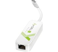 TECHLY 109757 Adaptador Convertidor USB-C™ Ethernet Gigabit RJ45 LAN Blanco