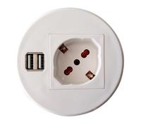 Techly 361704 Toma de escritorio empotrable con 2 tomas USB