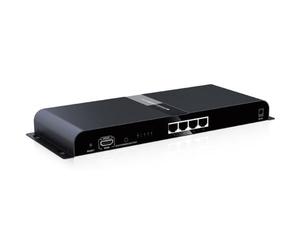 Techly 361841 Extender divisor HDMI de 4 vías con IR sobre cable CAT6/6a/7, hasta 120 m, negro