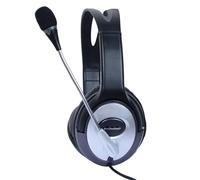 Techly 361957 - Auriculares estéreo con micrófono y Control de Volumen, Color Negro