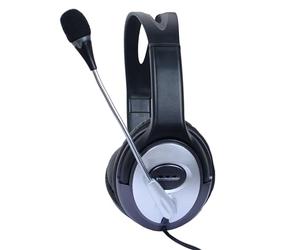Techly 361957 - Auriculares estéreo con micrófono y Control de Volumen, Color Negro