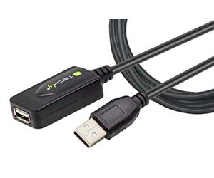 Techly 362220 - Cable alargador Activo USB Hi Speed 20 m, Negro