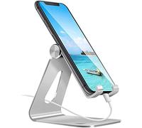 Techly 363272 - Soporte universal para smartphone y tablet ajustable de escritorio, color plateado