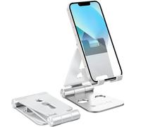 Techly 363289 - Soporte Plegable y Ajustable para Teléfono, Móvil, Mesa, Color Plateado