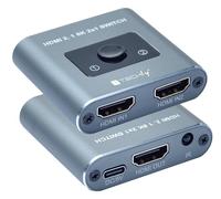 TECHLY 365504 Switch 2x1 HDMI 2.1 8K Gris
