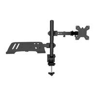 TECHLY 365597 - Soporte de escritorio para monitor de 13 a 32 pulgadas y estante para portátil Negro