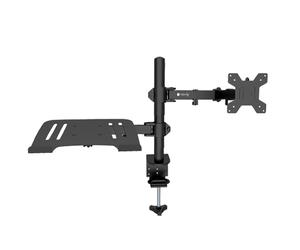TECHLY 365597 - Soporte de escritorio para monitor de 13 a 32 pulgadas y estante para portátil Negro