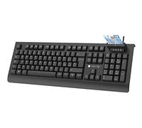 TECHLY 366402 Teclado USB con lector de tarjetas inteligentes integrado para CNS CIE y CRS Tarjeta sanitaria negra