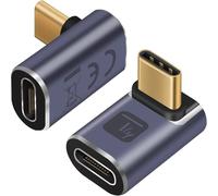 Techly 366419 Adaptador USB-C™ Macho/Hembra en ángulo de 90° 40Gbps 4K y 8K Gris