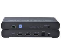 Techly 366624 - Divisor HDMI 2.1 8K 1 en 2 salidas con SPDIF y audio estéreo de 3.5 mm gris