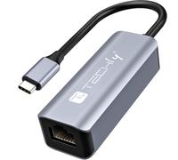 TECHLY 366938 Adaptador Convertidor USB-C™ 3.0 a RJ45 Gigabit Negro/Plata