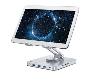 Techly 368307 Soporte para Tablet Hub Docking Station USB-C™ 8 en 1 Silver