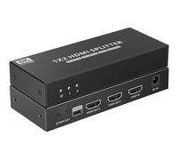 Techly 368512 Splitter HDMI 8K UHD 3D 60Hz 2 Vías CEC SPDIF Óptico Negro