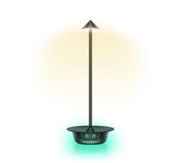 Techly 369458 - Lámpara LED, multicolor de mesa, regulable, batería recargable, alimentación USB-C™, color negro