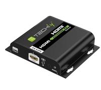 Techly 621871 Receptor adicional para extensor HDMI sobre IP IR 4K UHD en cable Cat.6 hasta 120 m negro