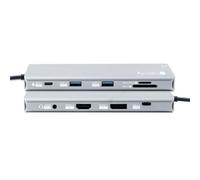 Techly 623707 Docking Station 10 en 1 USB-C USB HDMI DP Lector SD/TF RJ45 2.5G/PD Hub Multipuerto Silver