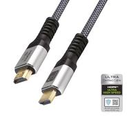 Techly 624186 Cable HDMI Ultra High Speed 48Gbps Macho/Macho 8K@60Hz Certificado 3 m Negro/Plata