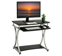 Techly - Escritorio compacto para PC con bandeja extraíble - Modelo ICA-TB 328BK - Superficie de trabajo y bandeja en fibra de madera - Estructura de metal - Color negro/grafito - 700 mm de ancho - 550 mm de profundidad - 760 mm de altura