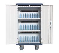 Techly I-CabineT-30duty Portable Device Management Cart& Cabinet Carrello Per La Gestione Dei Dispositivi Portatili Bianco, Blu (trolley Usb Charging
