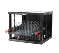Techly I-CABINET-TRAY14BK Estante de Rack Retráctil para Dispositivos Móviles 14 Ranuras