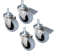 Techly I-CASE CASTOR/EW accesorio de bastidor Ruedas giratorias - Accesorio de rack (Ruedas giratorias, Cromo, Gris, Acero galvanizado, 54 kg, 70 mm, 80 mm)