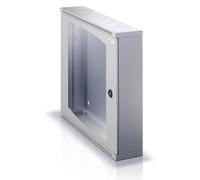 Techly I-CASE EC-1230G Bastidor de pared 12U 20kg Gris estante - Estantería (20 kg, Bastidor de pared, 12U, Acero, Vidrio, Acero)