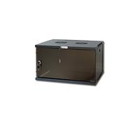 Techly I-CASE ER-1009B45 Bastidor de pared 9U 50kg Negro estante - Estantería (50 kg, Bastidor de pared, 9U, Vidrio, Negro, 48,3 cm (19"))