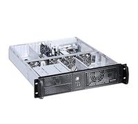 Techly I-CASE IPC-2055 Estante Negro, Gris 350W carcasa de ordenador - Caja de ordenador (Estante, Servidor, Acero, ATX, Negro, Gris, 2U)