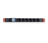 Techly I-CASE STRIP-61UD Regleta de alimentación 19' 1U X6 - Enchufes Schuko