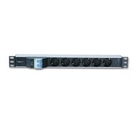 Techly I-CASE STRIP-61UD unidad de distribución de energía (PDU) 1U Aluminio, Negro 6 salidas AC - Unidad de distribución de energía (PDUs) (Básico, 1U, Single-phase, Horizontal, Aluminio, Aluminio, Negro)