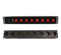 Techly I-CASE STRIP-815I Regleta Rack 19" 1.5U, 8x enchufes UNEL en la parte trasera, 8x interruptor en la parte delantera