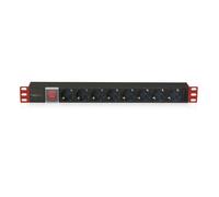 Techly I-CASE STRIP-81UD Regleta de alimentación 19" 1U X8 - enchufes Schuko