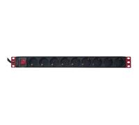 Techly I-CASE STRIP-91UD Regleta de alimentación 19' 1U X9 - Enchufes Schuko