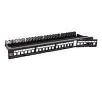 Techly I-KS PP-24-DEN Panel de parcheo UTP Keystone de 24 puertos con 4 secciones extraíbles de 6 puertos