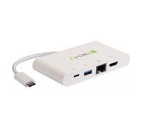 Techly 102086 - Adaptador USB 3.1 Tipo C a USB 3.0 con Conexiones HDMI, RJ45, USB-C