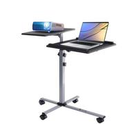Techly 101485 - Carro para proyector y portátil de Dos estantes Regulables en Altura Negro